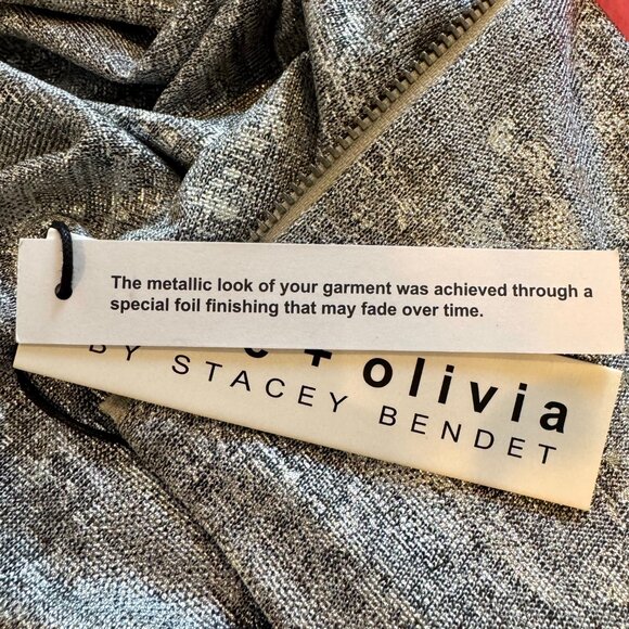 Alice + Olivia Silver Metallic Delora Ruched Mini Dress NWT Holiday Party - Picture 10 of 14